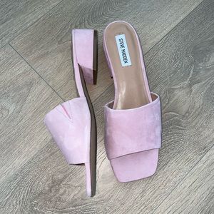 Steve Madden pink suede 1 in heel. Size 9.5